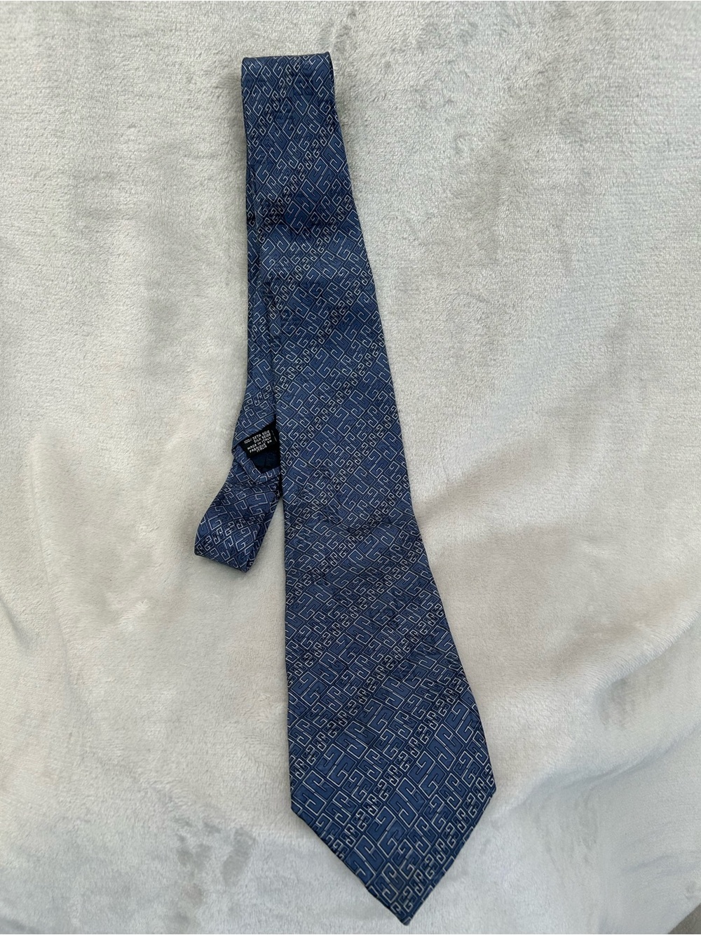 Givenchy Navy Blue Geometric Silk Tie